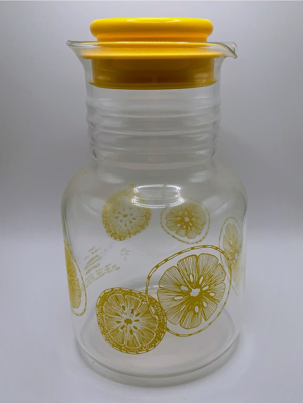 Pyrex Yellow Citrus Glass Pitcher with Bright Lid